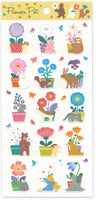 Flower Pot Animals Paper Stickers