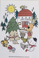 Animal Friends In Christmasland Postcard