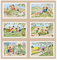 Childhood Summers Vintage Stamp Style Stickers