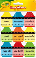 Crayola Crayon Motivational Stickers by Eureka