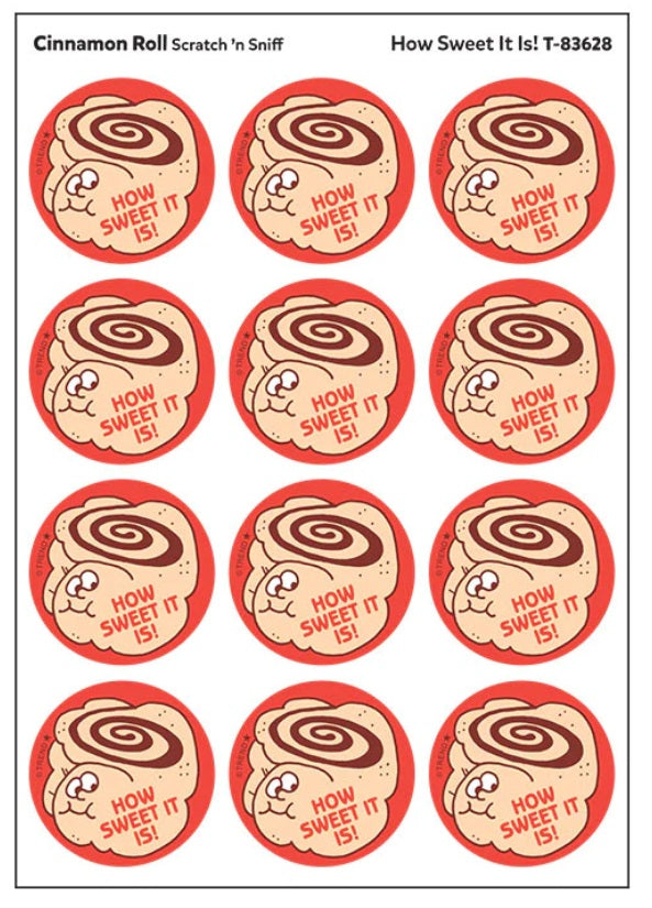 Cinnamon Roll Scratch 'n Sniff Retro Stinky Stickers