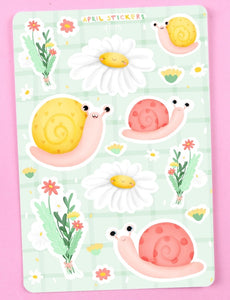 Snails & Flowers Sticker Sheet *NEW!