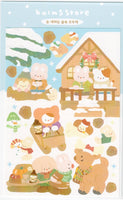 Snowy Forest Cabin Stickers by Balms Record
