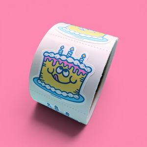 Birthday Cake Sticker From The Roll