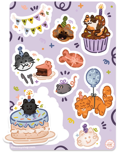 Birthday Kitties Stickers *NEW!