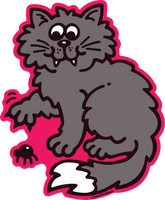 Sparkly Spooky Cat Super De-Duper 6" Vinyl Sticker by EverythingSmells *NEW!