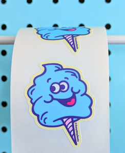 Blue Cotton Candy Sticker From The Roll