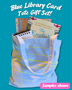 Blue Library Card Gift Set Tote for Readers *NEW!