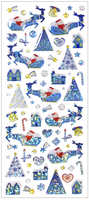 Blue Christmas Drop Stickers