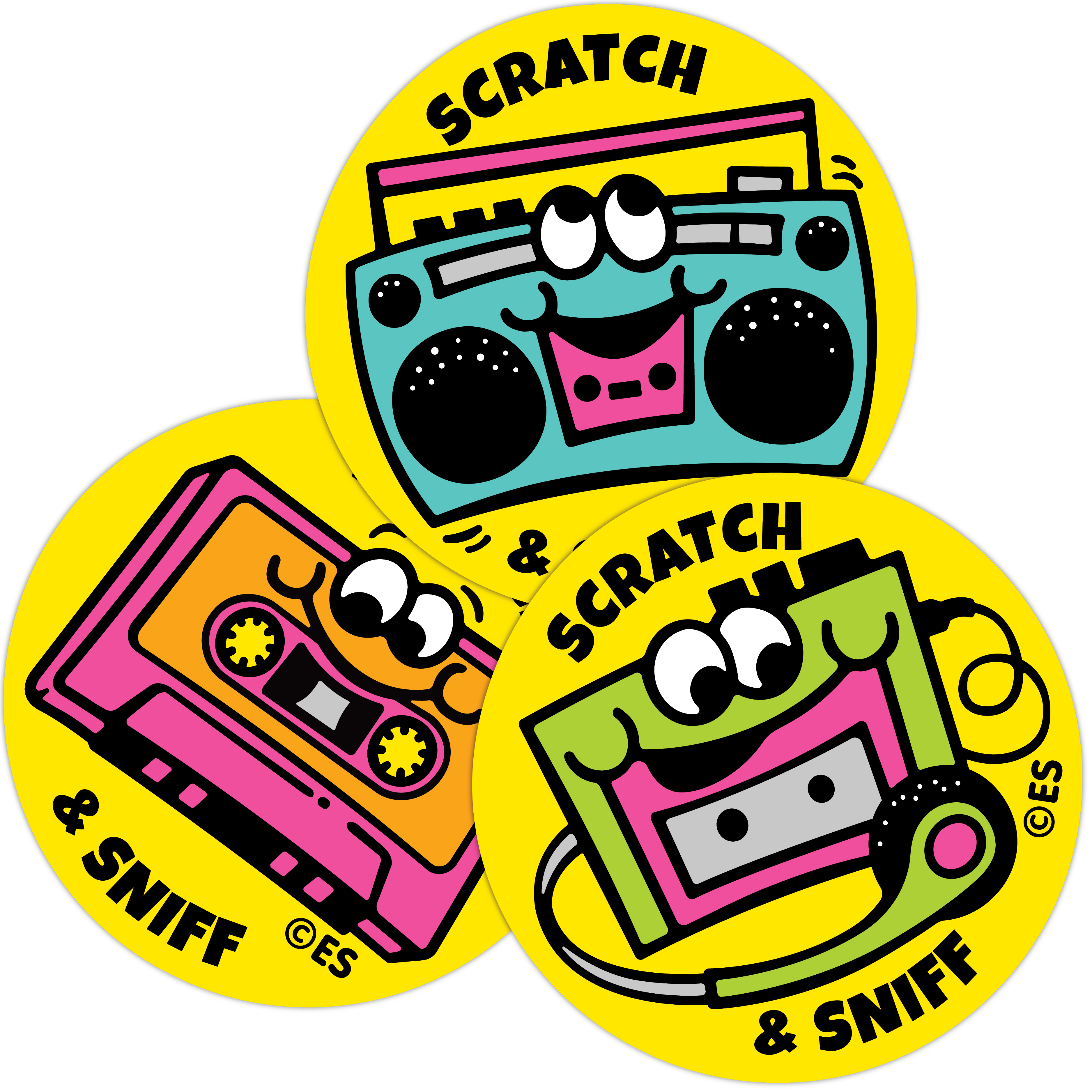 80s Music EverythingSmells Scratch & Sniff Stickers (Bubble Gum