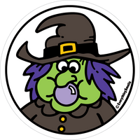 Sparkly Blowing Bubble Witch Vinyl Sticker by EverythingSmells *NEW!