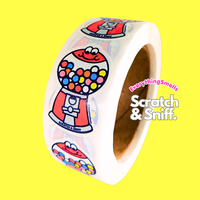 Bubble Gum Machine Scratch & Sniff Sticker Roll *NEW!