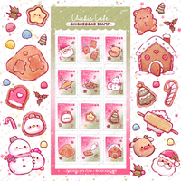 Gingerbear Stamp Stickers by Chickie Cafe *NEW!