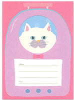 Fluffy White Cat In Carrier Letter Set