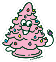 Sparkly Pink Ceramic Christmas Tree Vinyl Sticker by EverythingSmells *NEW!