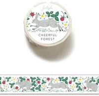 Cheerful Rabbit in Strawberry Patch Washi Tape *NEW!