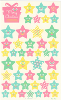 Christmas Star Face Stickers by Ryu Ryu *NEW!