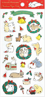 Christmas Wreaths and Bunnies Paper Stickers