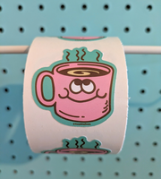 Coffee Sticker From The Roll *NEW!