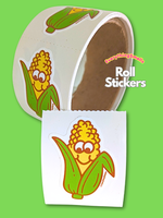 Corn On The Cob Sticker From The Roll *NEW!