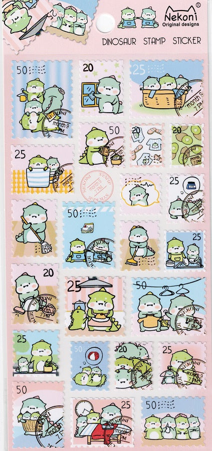 Dinosaur Stamp Stickers by Nekoni