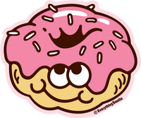 Sparkly Pink Frosted Donut Vinyl Sticker by EverythingSmells *NEW!