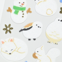 Fuzzy White Winter Animals Felt Stickers *NEW!