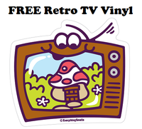 FREE Retro TV Vinyl Sticker!
