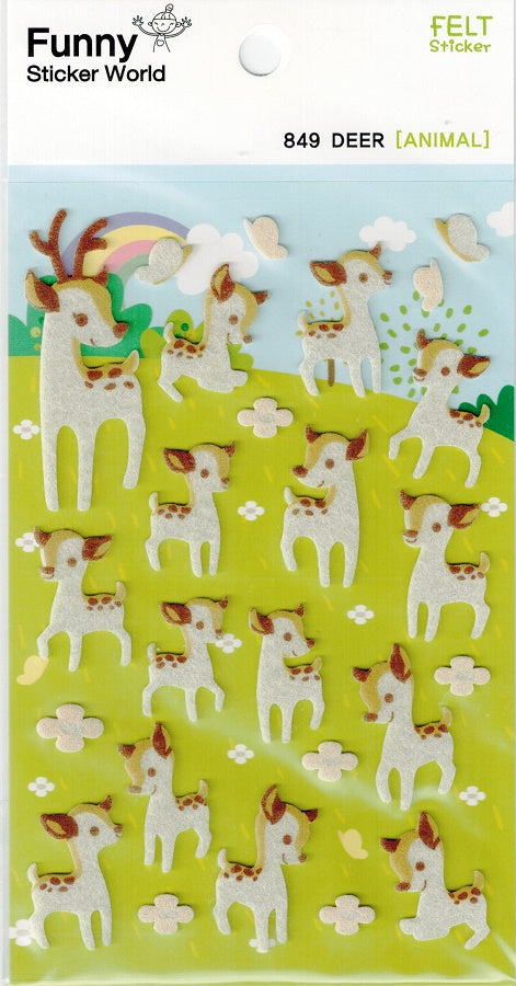 Fuzzy Deer Family Stickers by Funny Sticker World