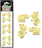 Glow In The Dark Hippo Stickers by Sticker Garden *NEW!
