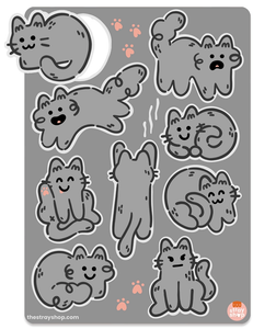 Gray Cats Stickers *NEW!