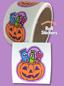 Halloween Candy Bucket Sticker From The Roll *NEW!