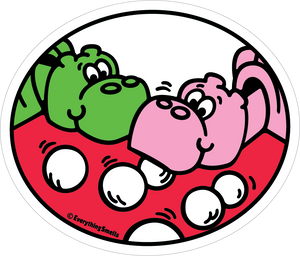 Sparkly Hungry Hippo Game Vinyl Sticker by EverythingSmells *NEW!