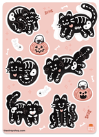 Kitty Bones Halloween Cat Stickers *NEW!