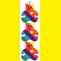 Rainbow Big Heart Bears Sticker Sheet *NEW!