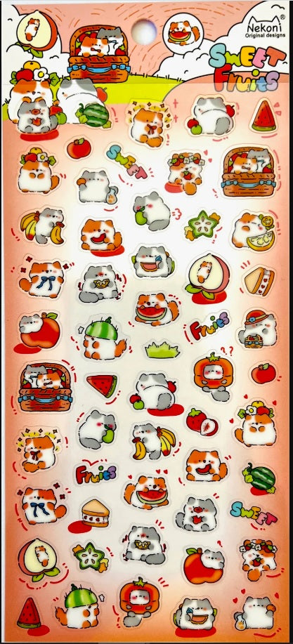 Fruit Loving Kitten Stickers by Nekoni *NEW!