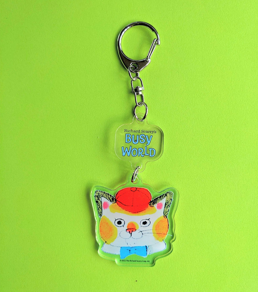 Huckle Cat Richard Scarry Busy World Keychain *NEW!