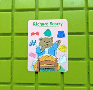 Sleepy Bear Richard Scarry Busy World Vinyl Sticker