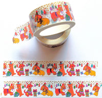 Winter Puppy Gold Foil Washi Tape