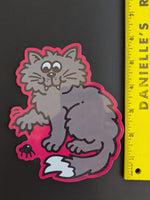 Sparkly Spooky Cat Super De-Duper 6" Vinyl Sticker by EverythingSmells *NEW!