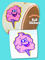 Pink Cotton Candy Sticker From The Roll *NEW!