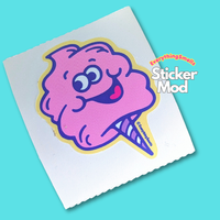 Pink Cotton Candy Sticker From The Roll *NEW!