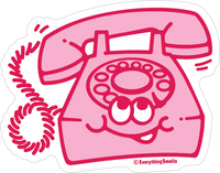 Sparkly Pink Telephone Vinyl Sticker by EverythingSmells