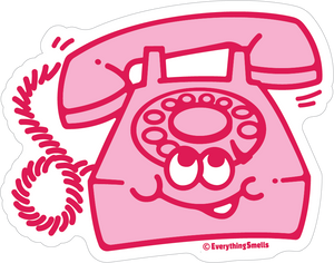 Sparkly Pink Telephone Vinyl Sticker by EverythingSmells
