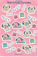 Playful Puppy Christmas Stickers