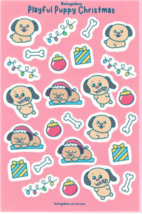 Playful Puppy Christmas Stickers