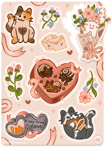 Purrfectly Yours Valentine Cat Stickers *NEW!