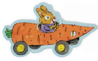 Bunny Carrot Car Richard Scarry Busy World Vinyl Sticker *NEW!