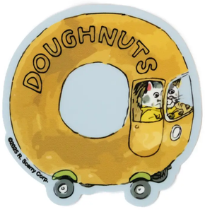 Cat Donut Car Richard Scarry Busy World Vinyl Sticker *NEW!
