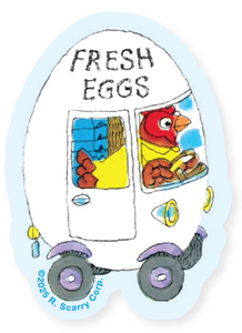 Egg Car Richard Scarry Busy World Vinyl Sticker *NEW!